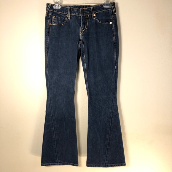 True Religion Joey Flare Dark Wash Denim Jeans - Picture 4 of 8